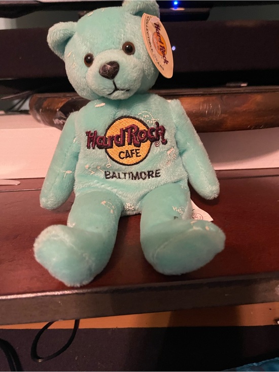Hard Rock Cafe Other - Hard Rock Cafe teal plush bear with embroidered logo